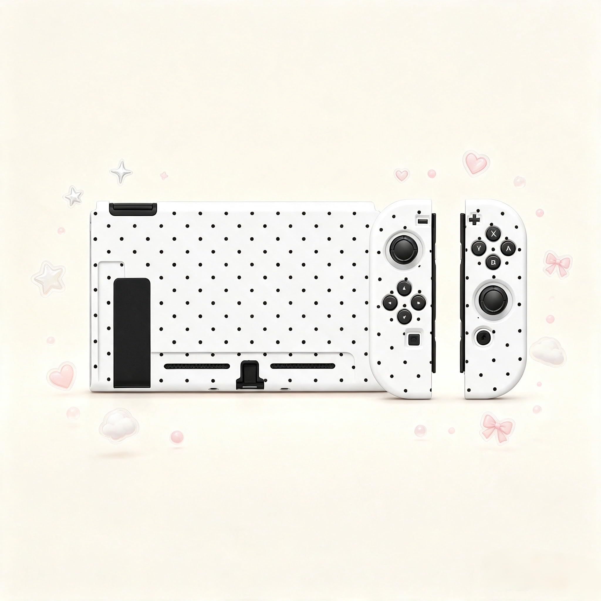 Nintendo Switch 初期型　白シリコンケース付 Amazon.co.jp: XLOOT Nintendo Switch 対応 白地黒水玉柄シリコン